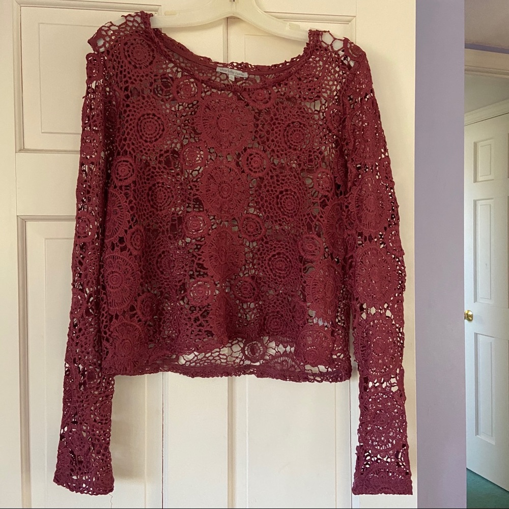 Long sleeve pink crotchet